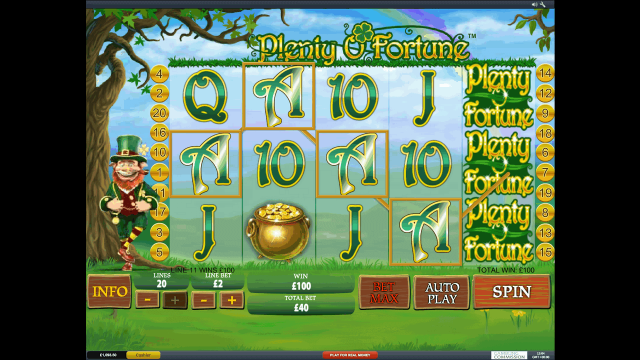 Игровой интерфейс Plenty O'Fortune 10